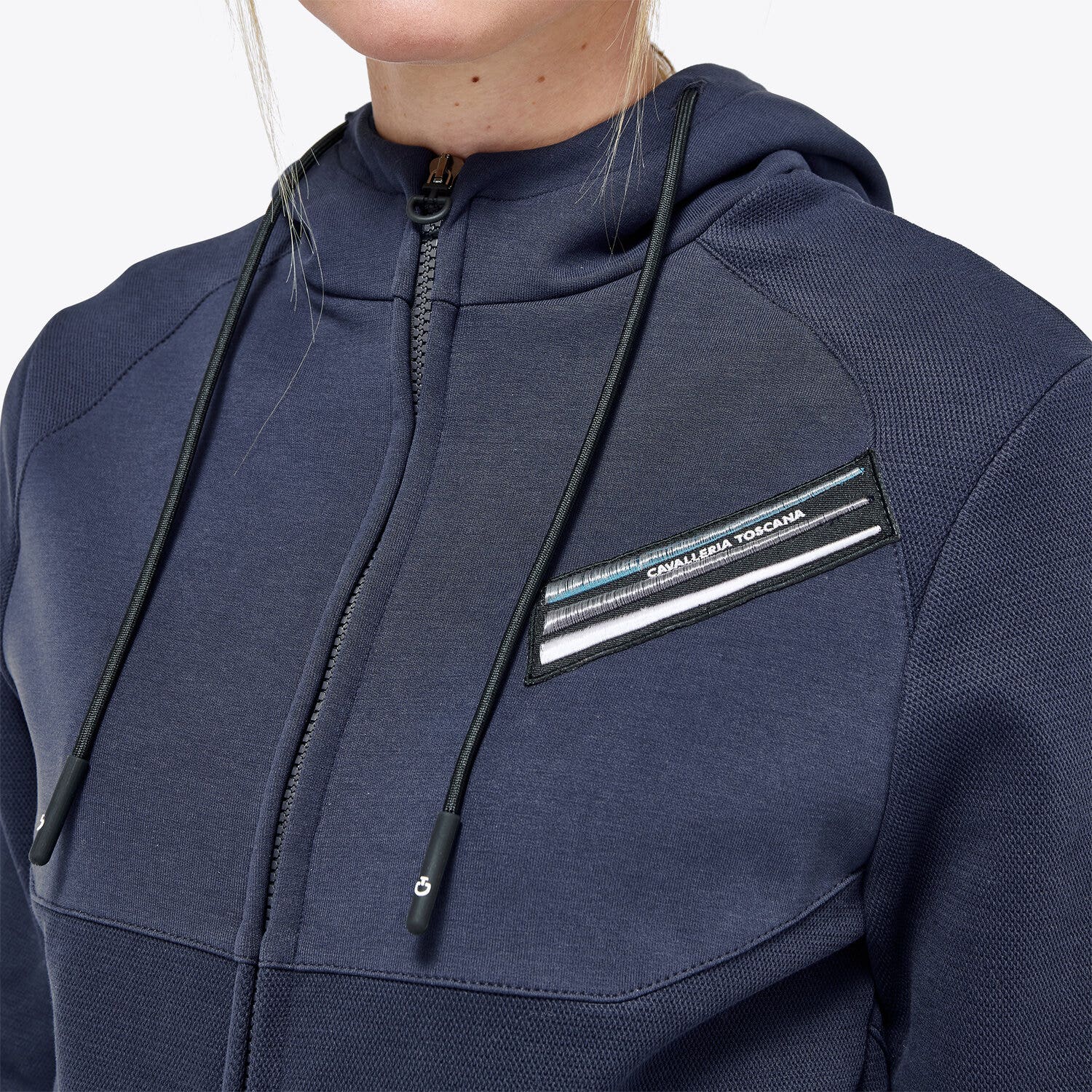 Cavalleria Toscana Women’s piqué cotton sweatshirt OCEAN BLUE-5