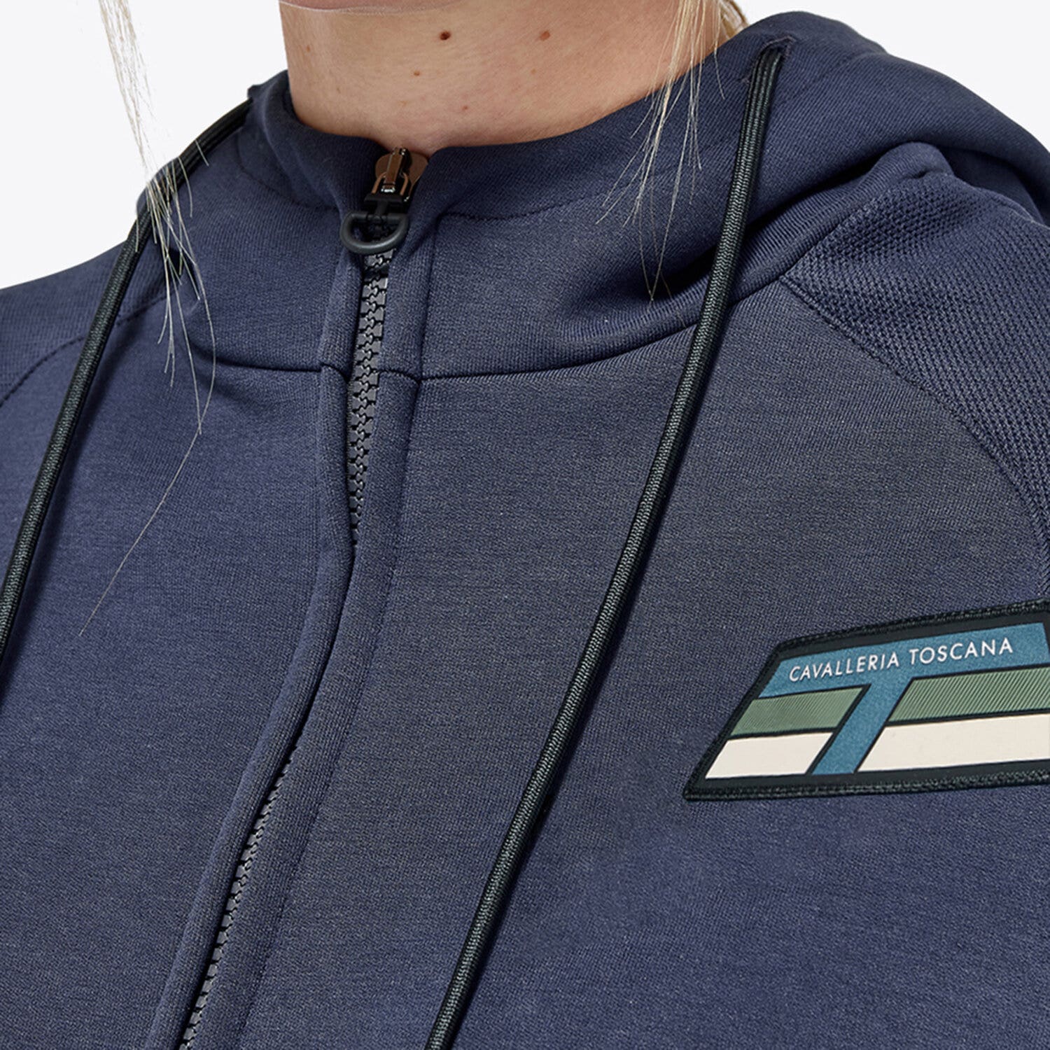 Cavalleria Toscana Women’s piqué cotton sweatshirt OCEAN BLUE-6