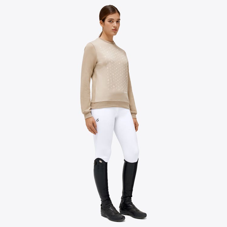 Cavalleria Toscana Women’s piqué cotton sweatshirt BEIGE-1