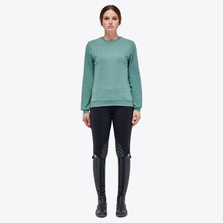 Cavalleria Toscana Women’s piqué cotton sweatshirt EMERALD GREY-1
