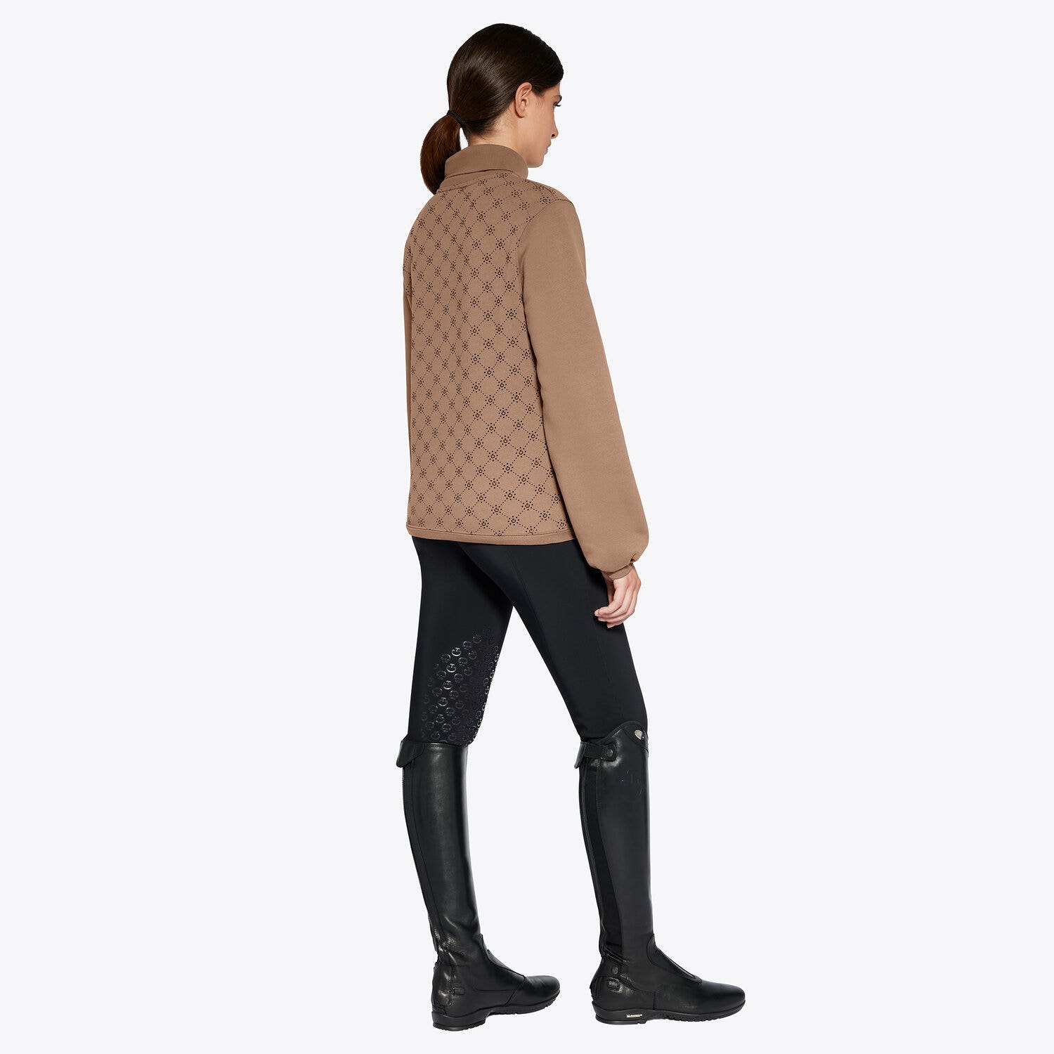 Cavalleria Toscana Women's turtleneck sweatshirt CACAO-2