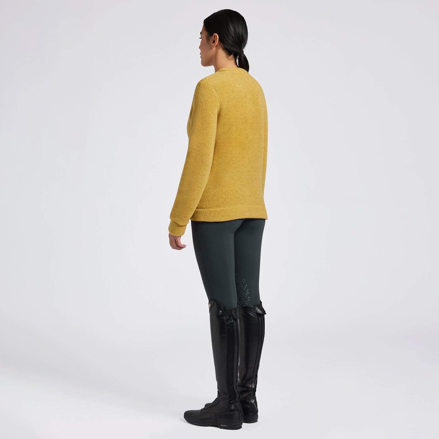 Cavalleria Toscana Cavalleria Toscana Women's Fleece Crew Neck Pullover GOLDEN OCHRE-3