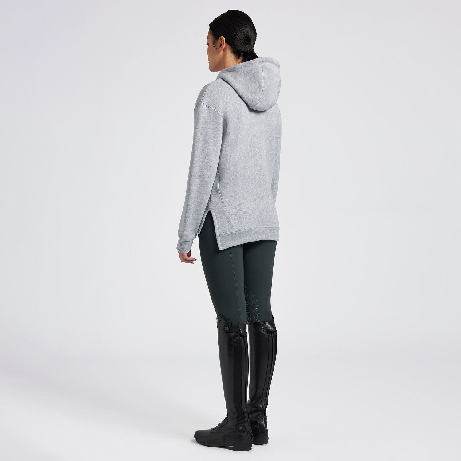 Cavalleria Toscana Cavalleria Toscana Women's Cotton Hooded Zip Sweatshirt STONE GREY-3