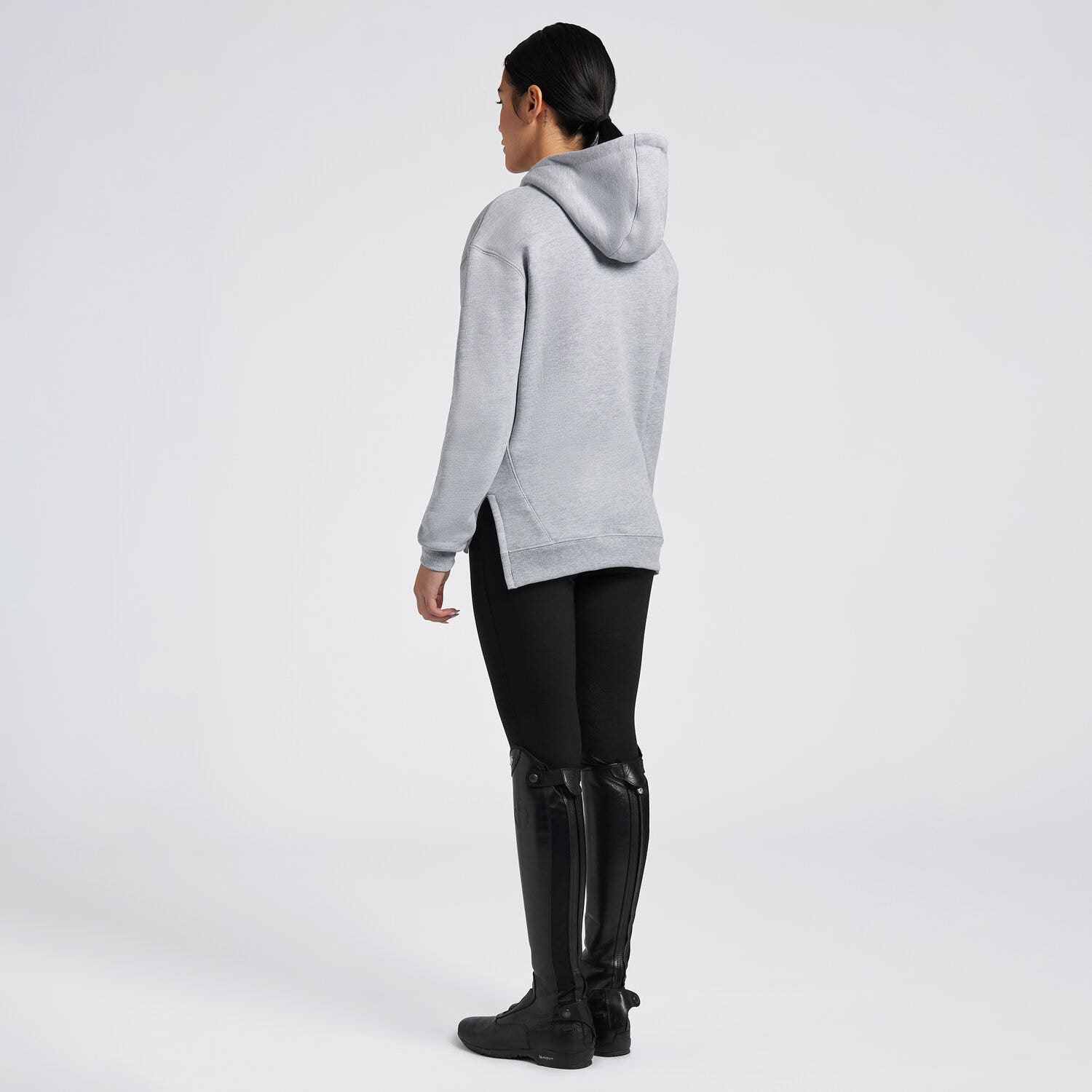 Cavalleria Toscana Cavalleria Toscana Women's Cotton Hooded Zip Sweatshirt STONE GREY-5