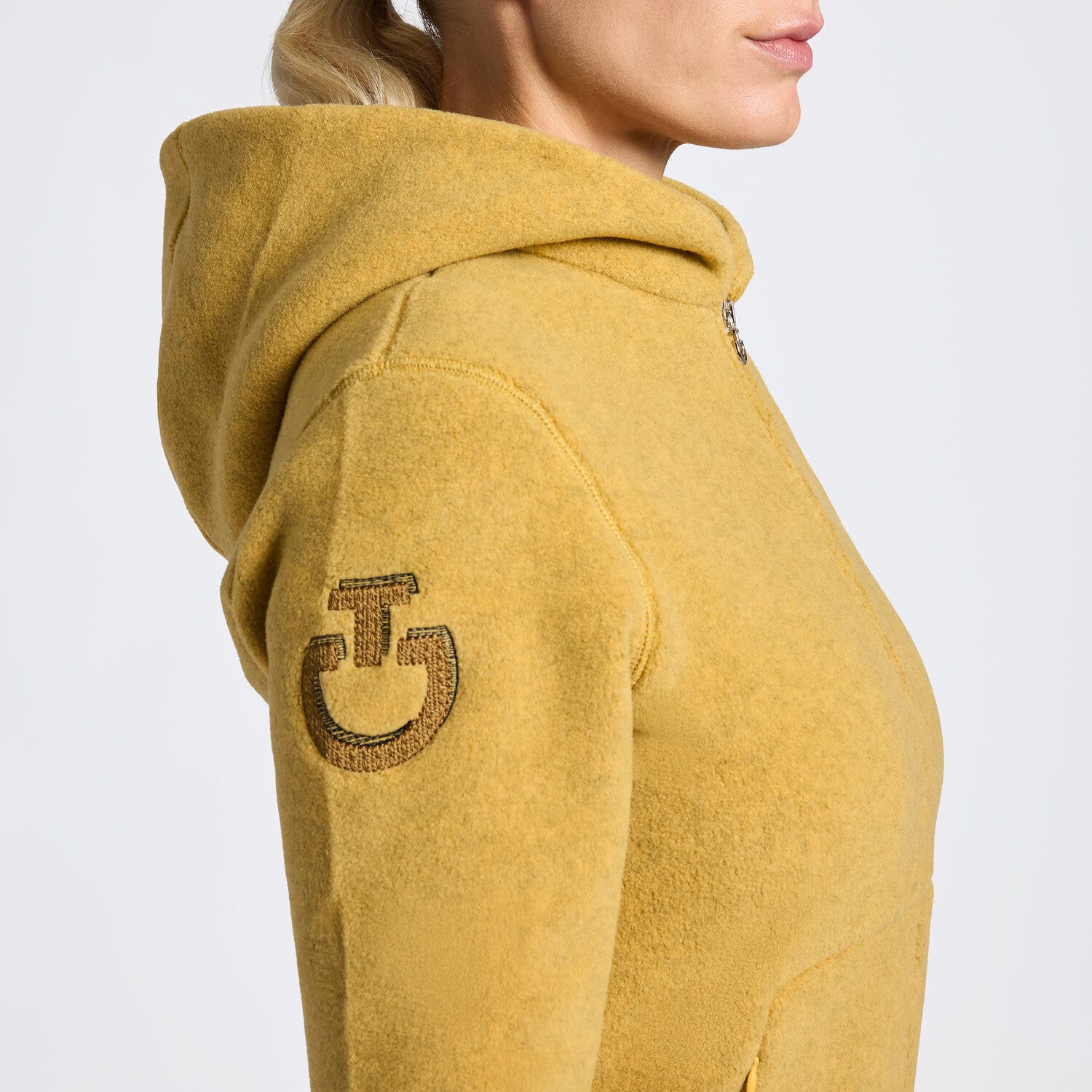 Cavalleria Toscana Women's Cavalleria Toscana Fleece Hoodie GOLDEN OCHRE-3