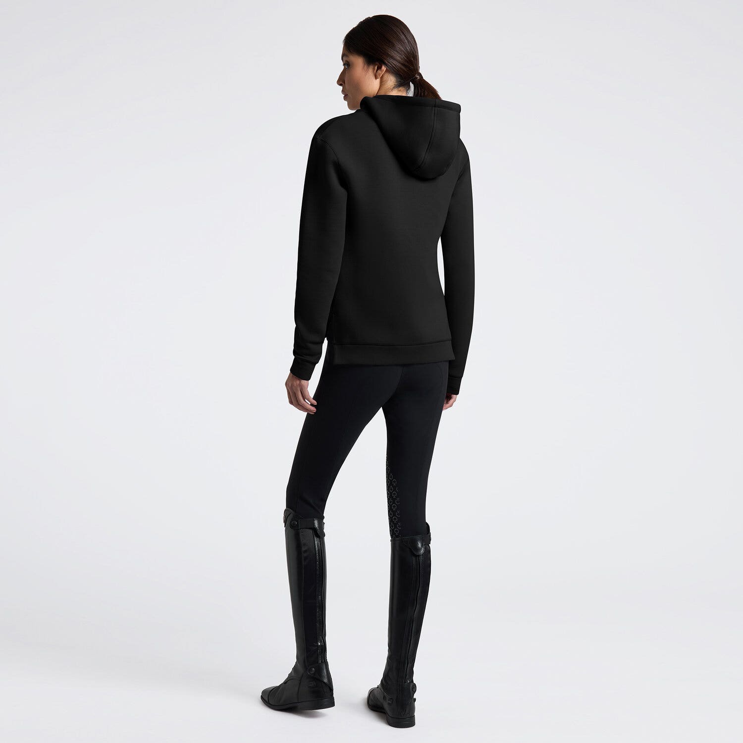 Cavalleria Toscana Cavalleria Toscana Women's Cotton Zip Hoodie BLACK-2