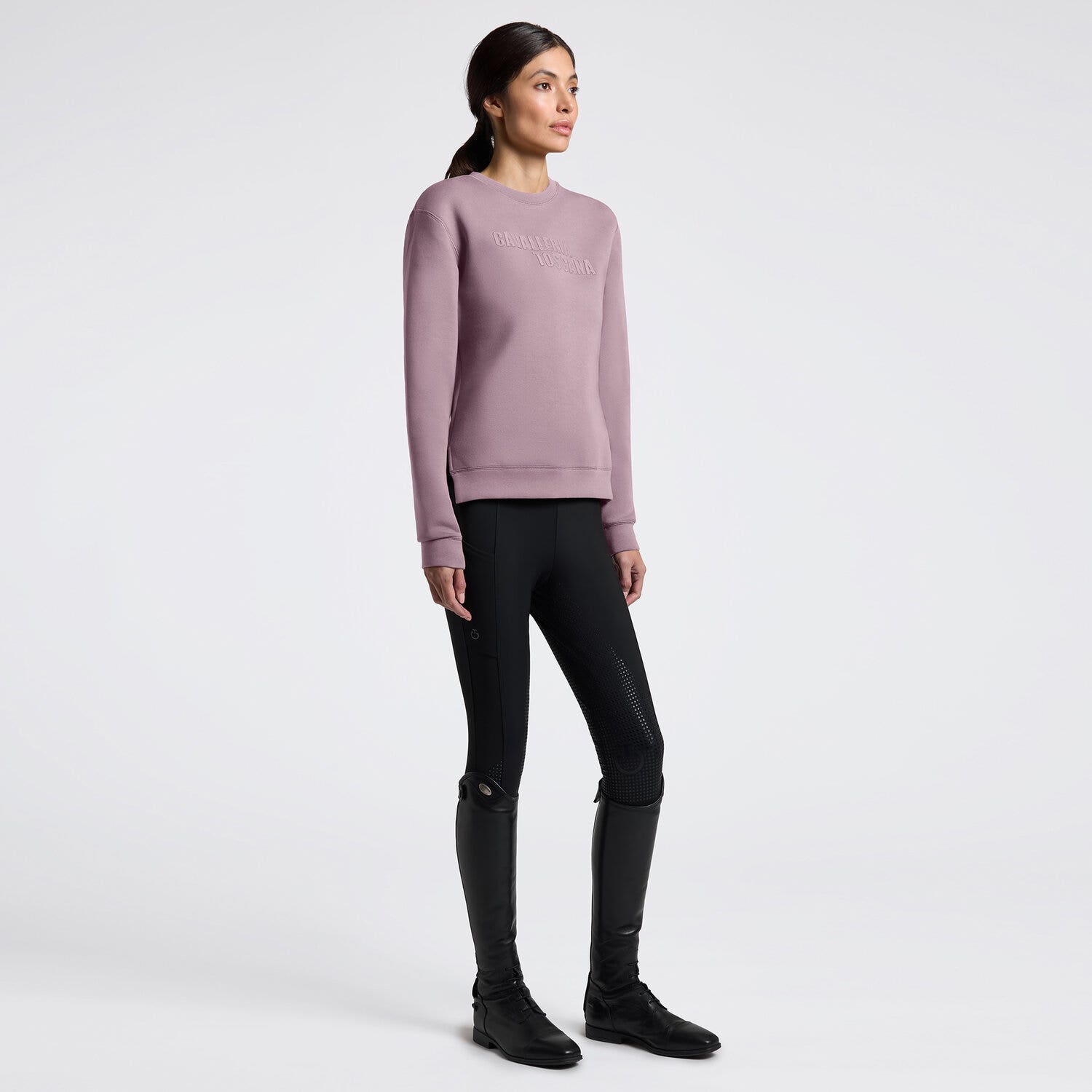 Cavalleria Toscana Cavalleria Toscana Women's Cotton Crew Neck Sweatshirt GRAPE SHAKE-1