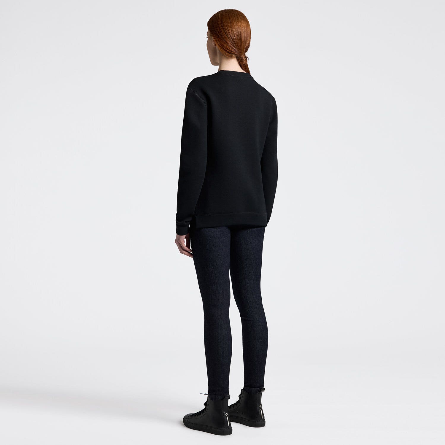 Cavalleria Toscana Cavalleria Toscana Women's Cotton Crew Neck Sweatshirt BLACK-2