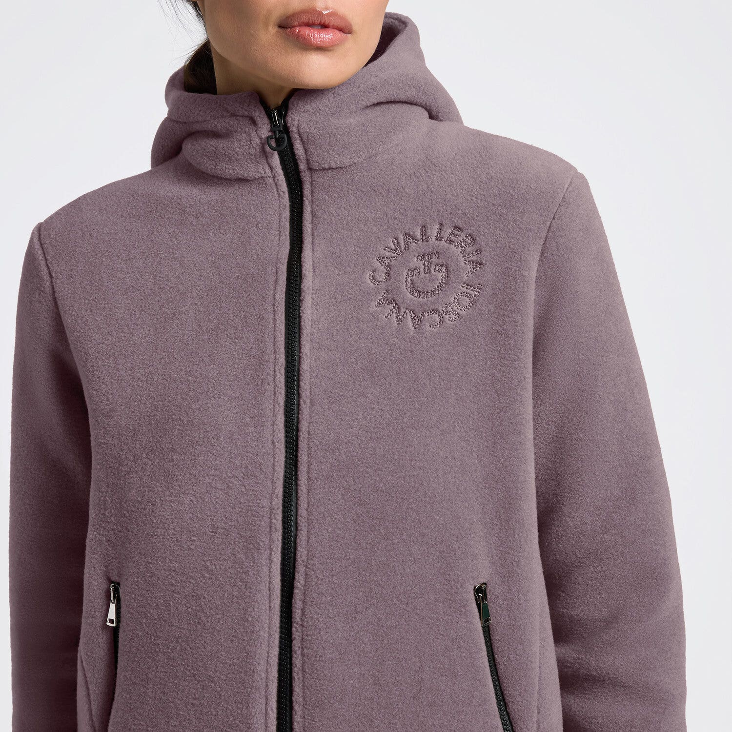Cavalleria Toscana Cavalleria Toscana Women's Technical Fleece Zip Hoodie GRAPE SHAKE-3