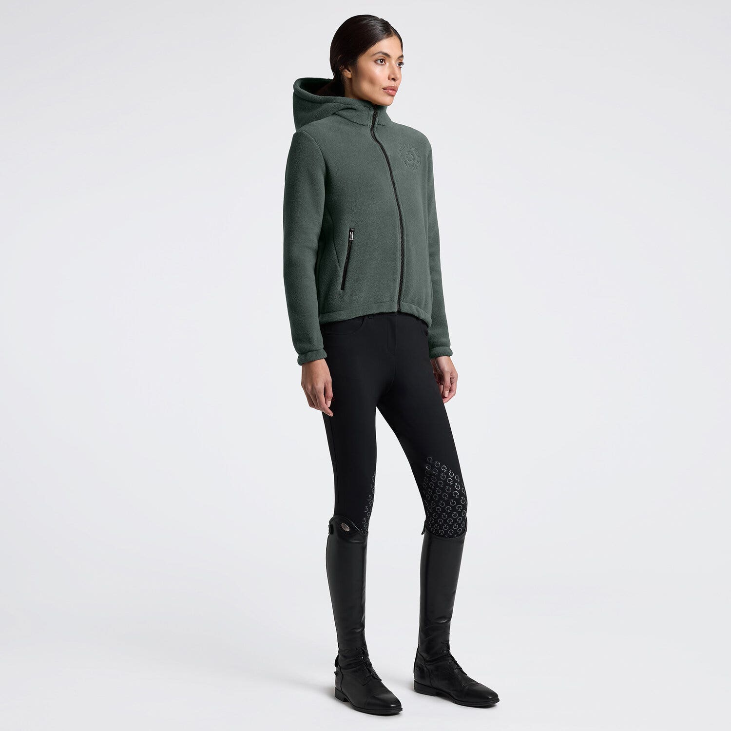 Cavalleria Toscana Cavalleria Toscana Women's Technical Fleece Zip Hoodie JUNGLE GREEN-1
