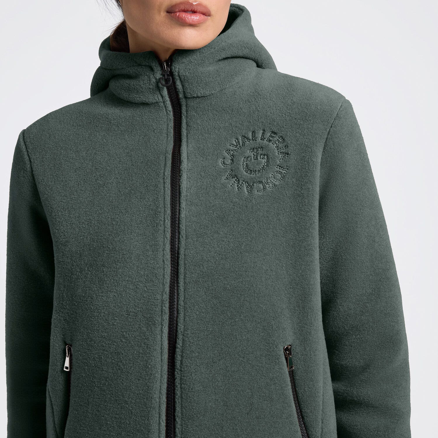 Cavalleria Toscana Cavalleria Toscana Women's Technical Fleece Zip Hoodie JUNGLE GREEN-3