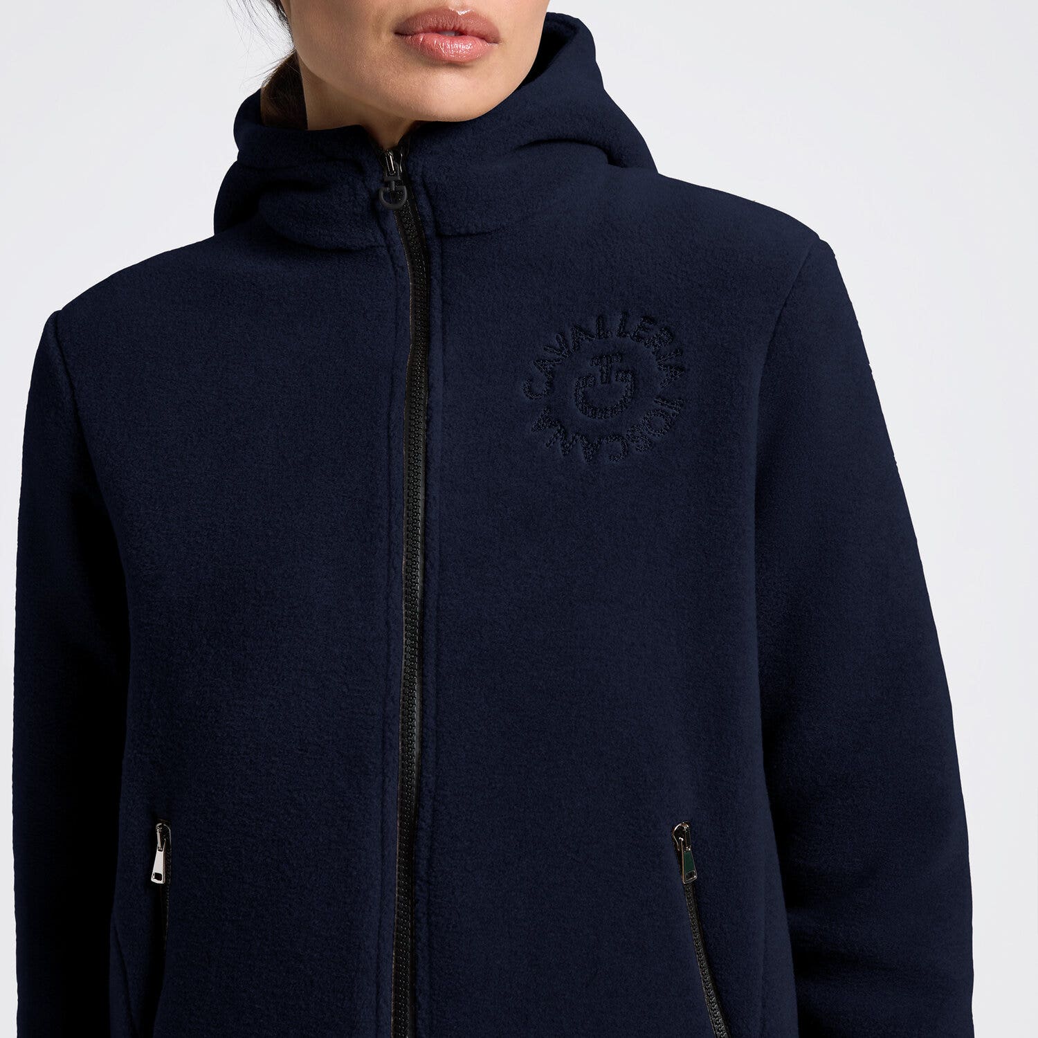 Cavalleria Toscana Cavalleria Toscana Women's Technical Fleece Zip Hoodie NAVY-3