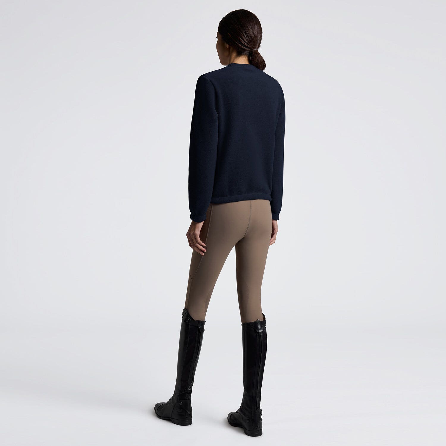 Cavalleria Toscana Cavalleria Toscana Women's Fleece Crew Neck Sweatshirt NAVY-2