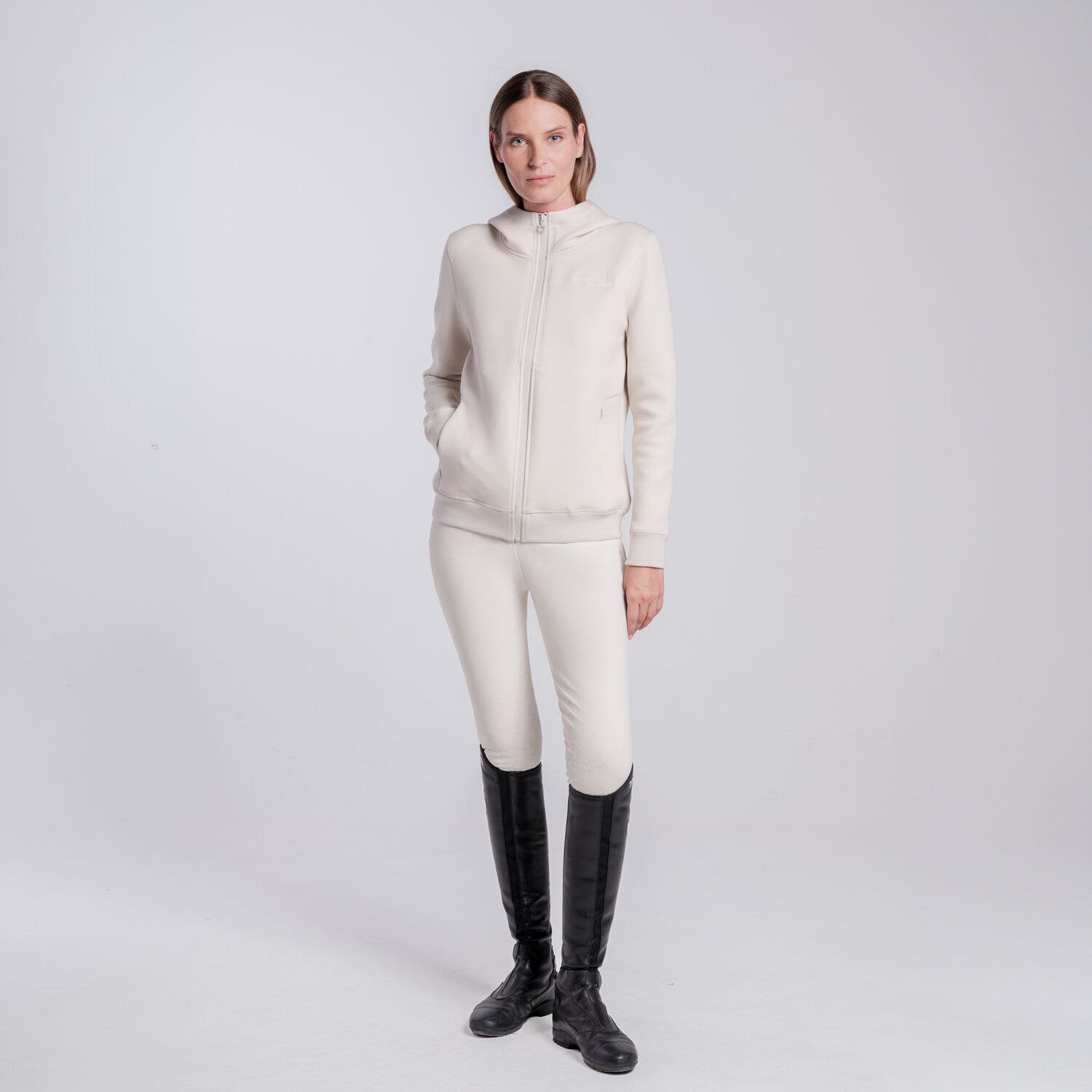 Cavalleria Toscana FELPA TECNICA CON CAPPUCCIO DA DONNA RAINY DAY-1