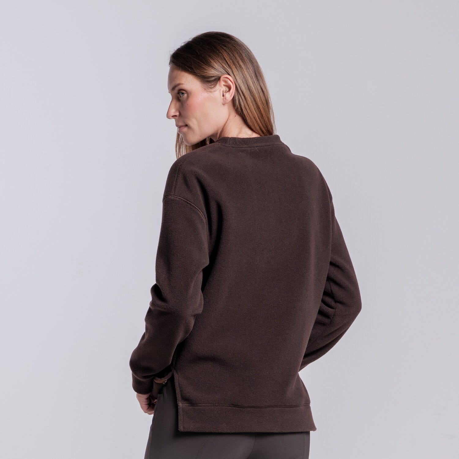 Cavalleria Toscana Women’s crewneck sweatshirt with logo ESPRESSO-3
