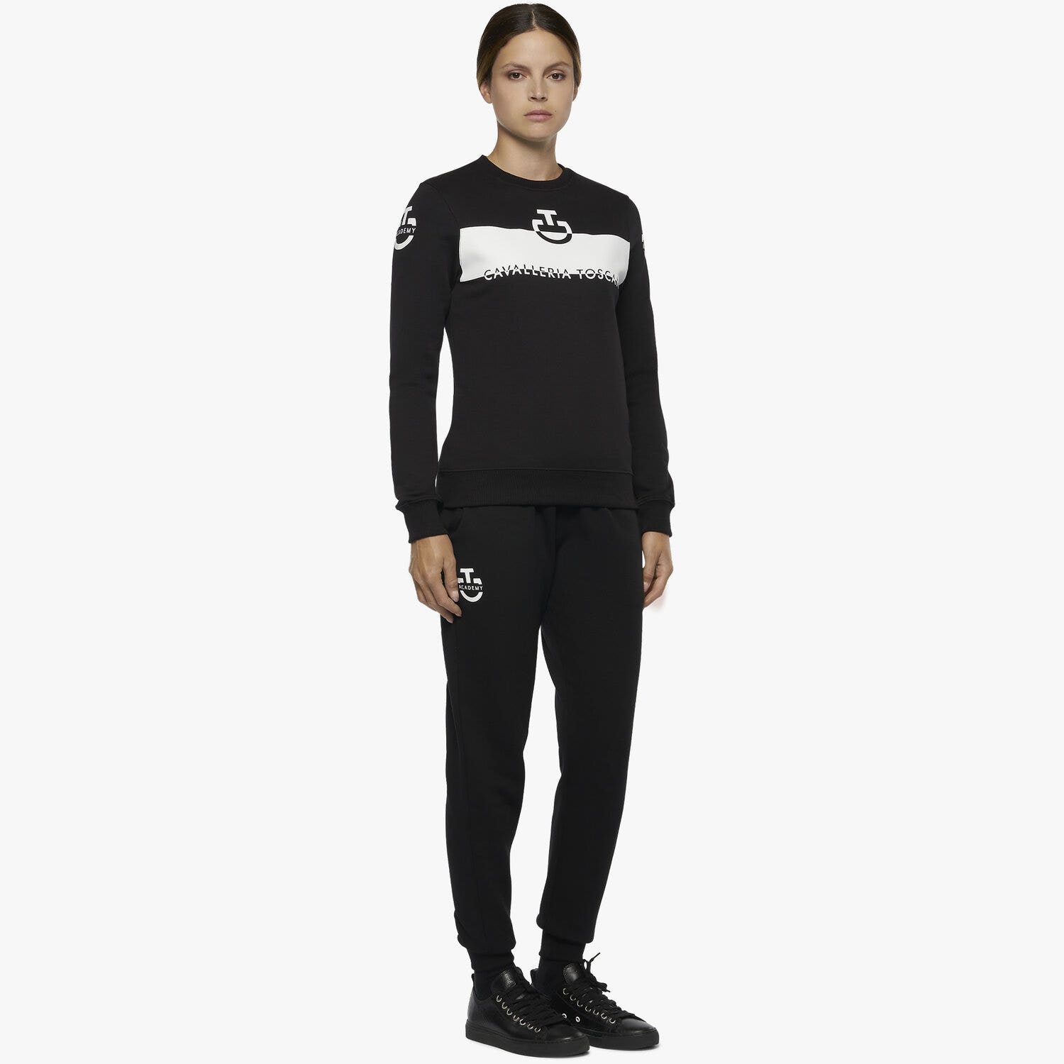 Cavalleria Toscana Women's Crewneck Sweatshirt BLACK-5