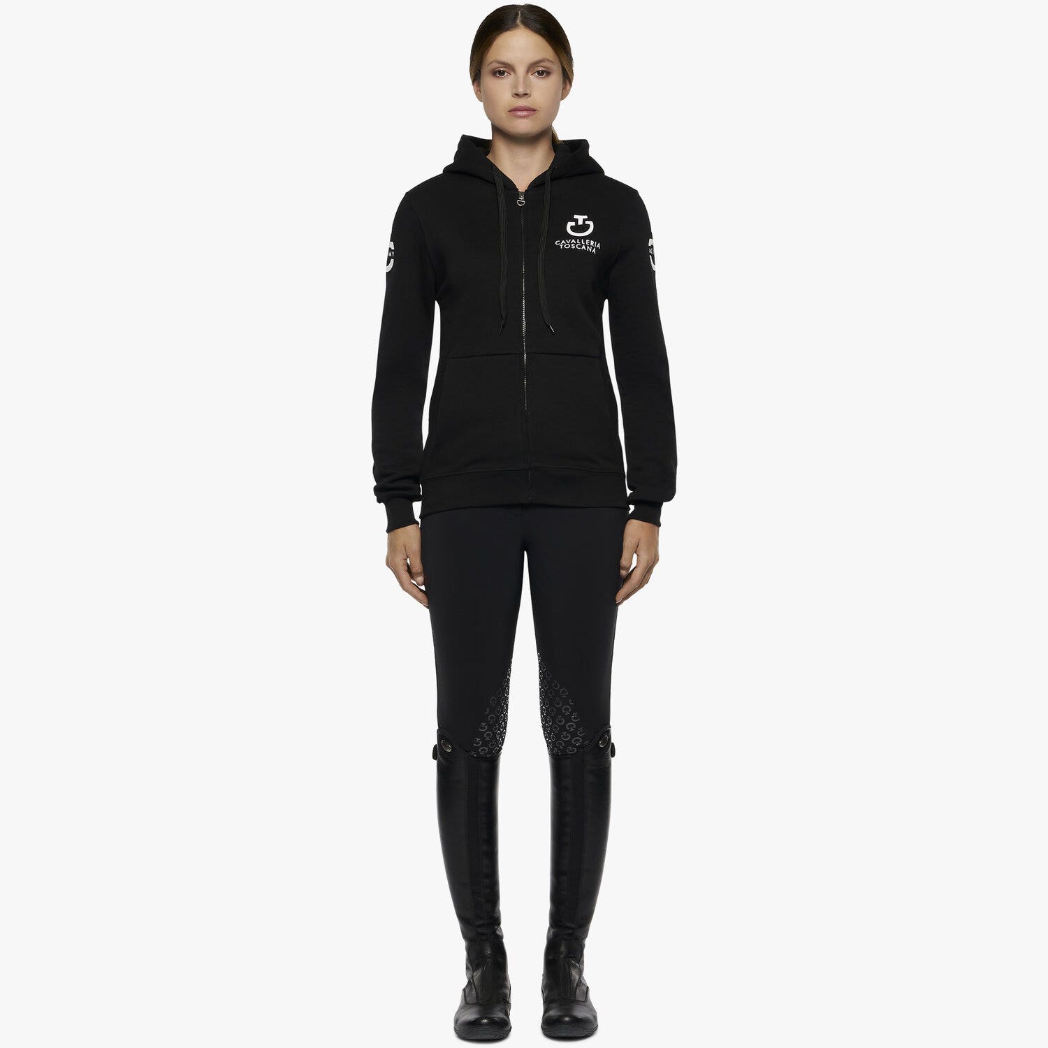 Cavalleria Toscana Women's Zip Sweatshirt BLACK-1
