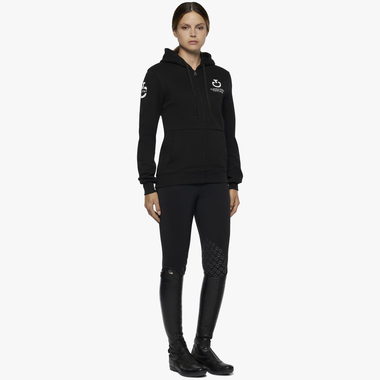Cavalleria Toscana Women's Zip Sweatshirt BLACK-2