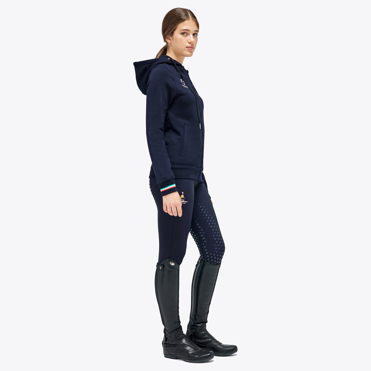 Cavalleria Toscana Women's Fise Sweatshirt with zip NAVY-2