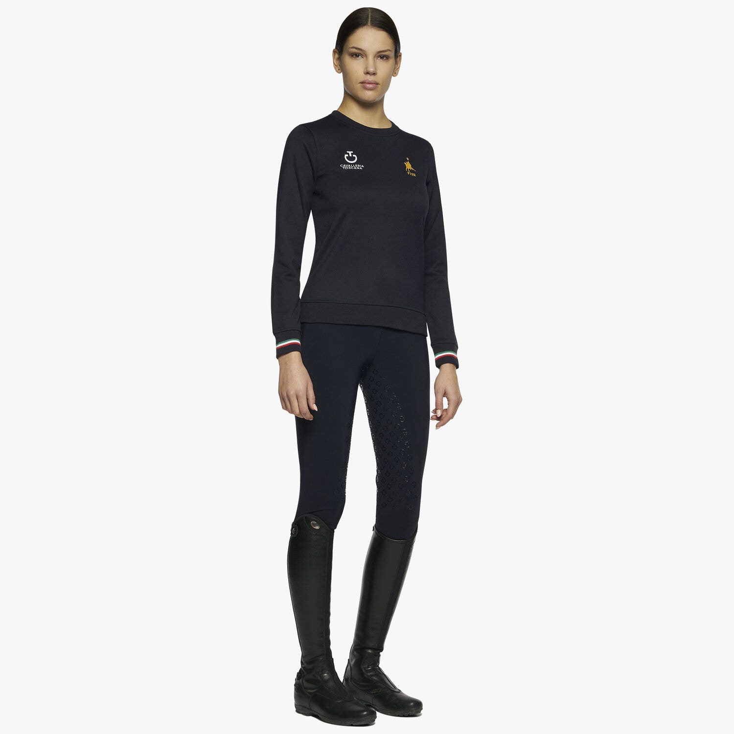 Cavalleria Toscana FISE crewneck sweatshirt NAVY-2