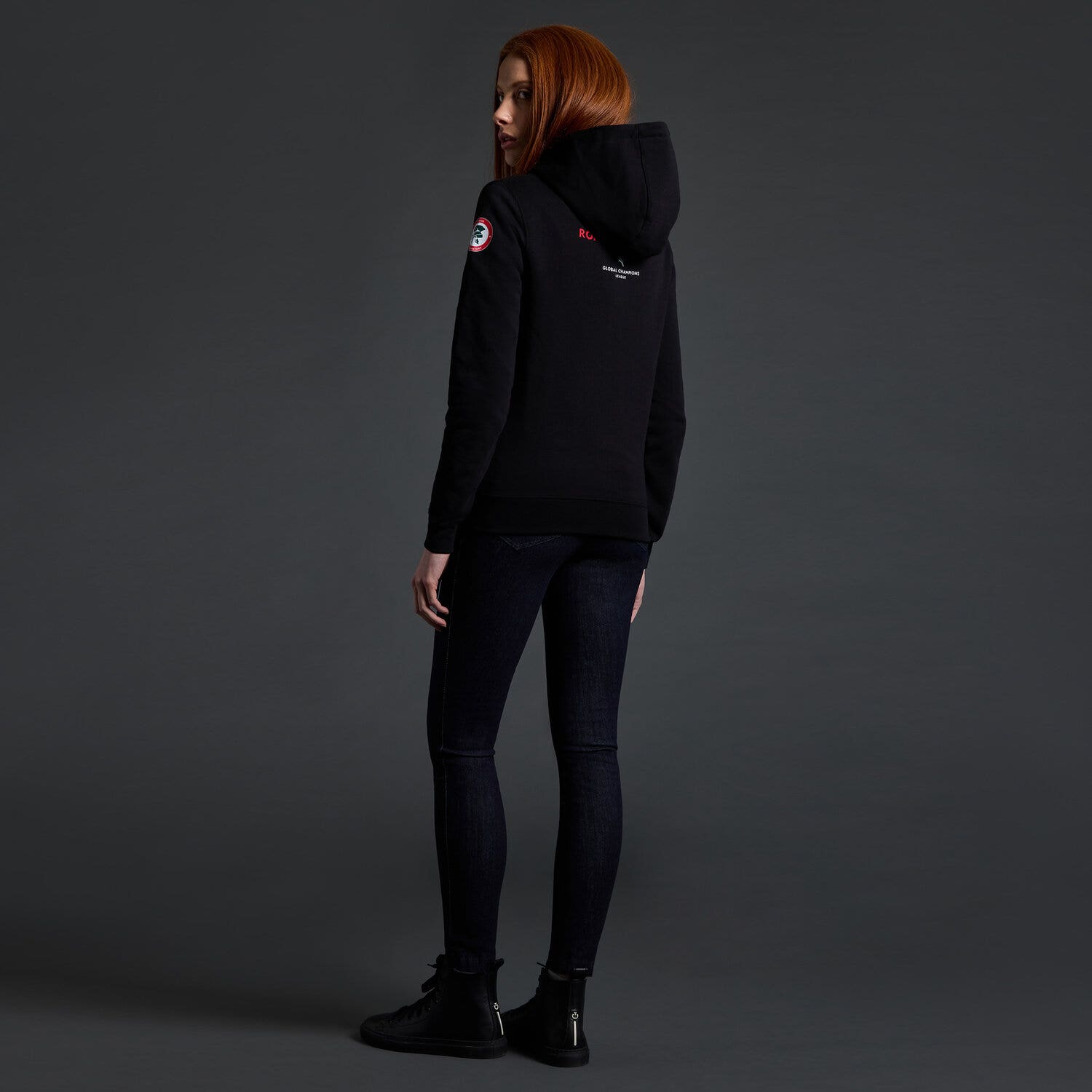 Cavalleria Toscana Cavalleria Toscana x Rome Gladiators Women's Zip Sweatshirt BLACK-2