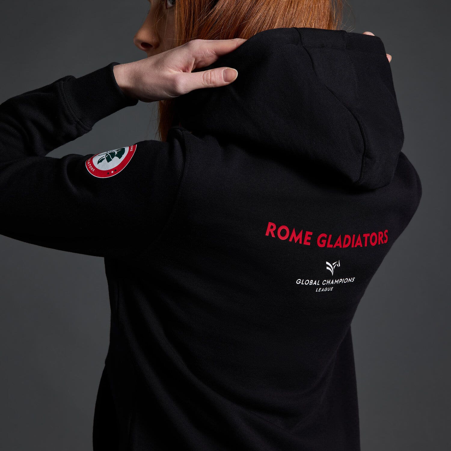 Cavalleria Toscana Cavalleria Toscana x Rome Gladiators Women's Zip Sweatshirt BLACK-3