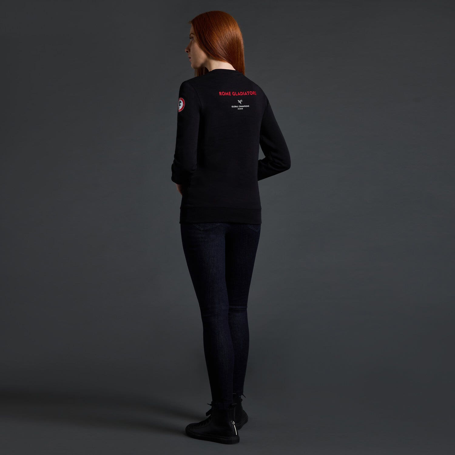 Cavalleria Toscana Cavalleria Toscana x Rome Gladiators Women's Sweatshirt BLACK-2