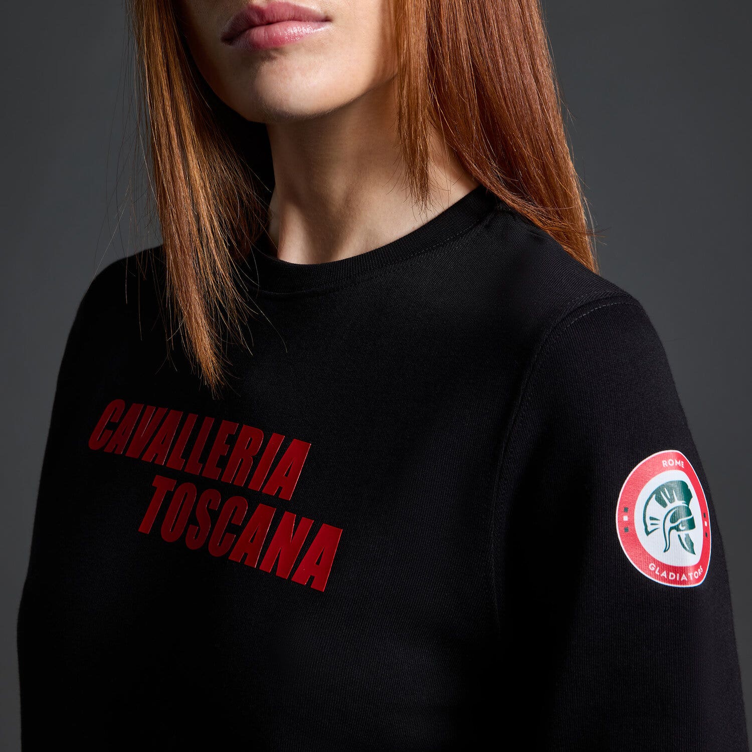 Cavalleria Toscana Cavalleria Toscana x Rome Gladiators Women's Sweatshirt BLACK-3