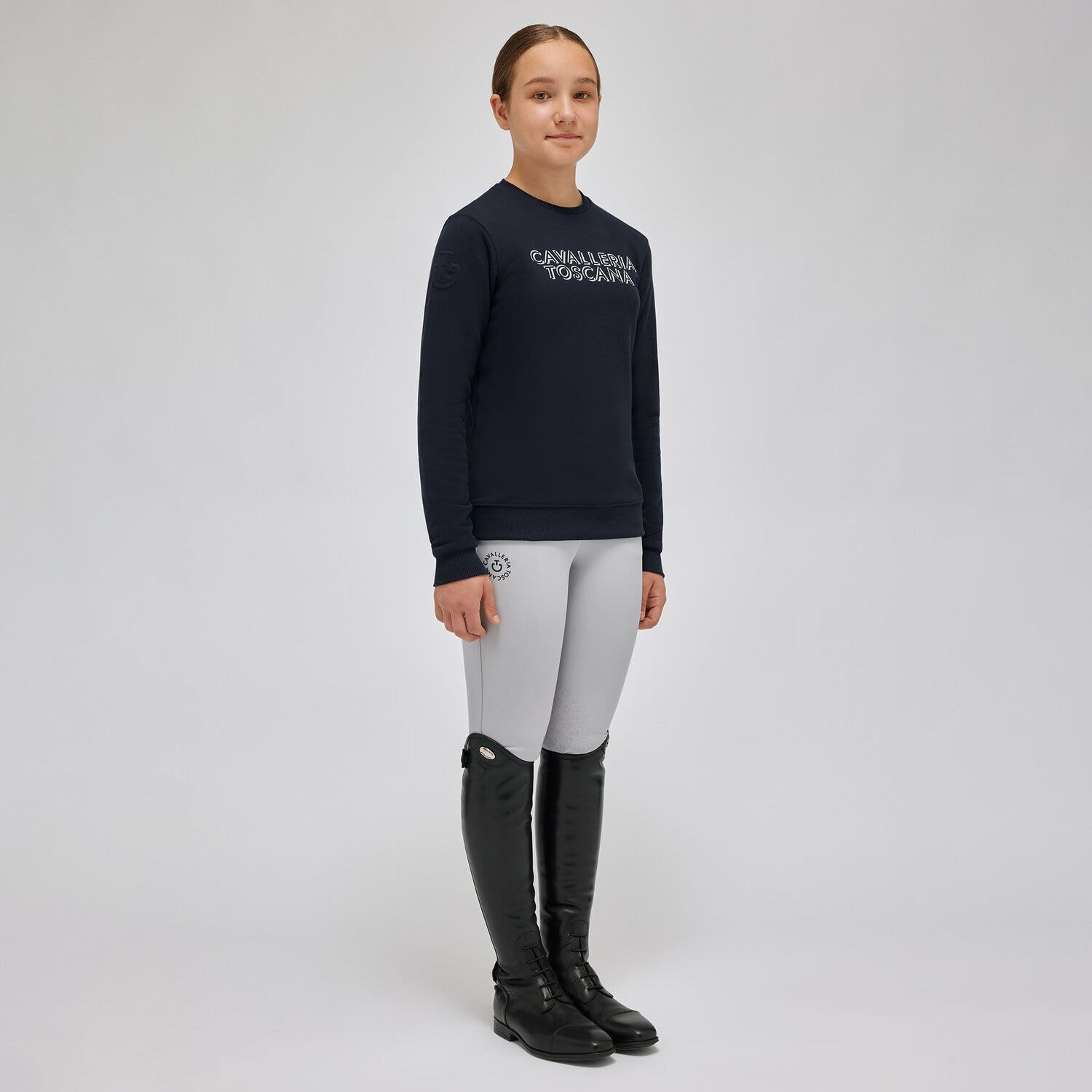 Cavalleria Toscana Unisex Young Riders crewneck sweatshirt NAVY-1