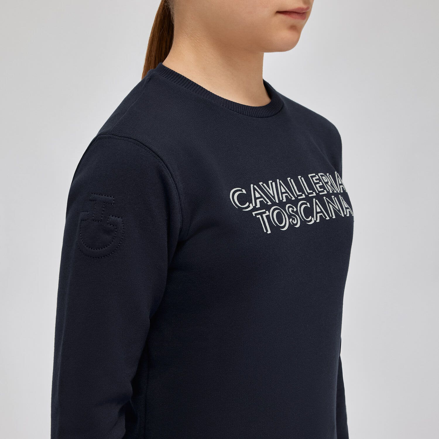 Cavalleria Toscana Unisex Young Riders crewneck sweatshirt NAVY-3