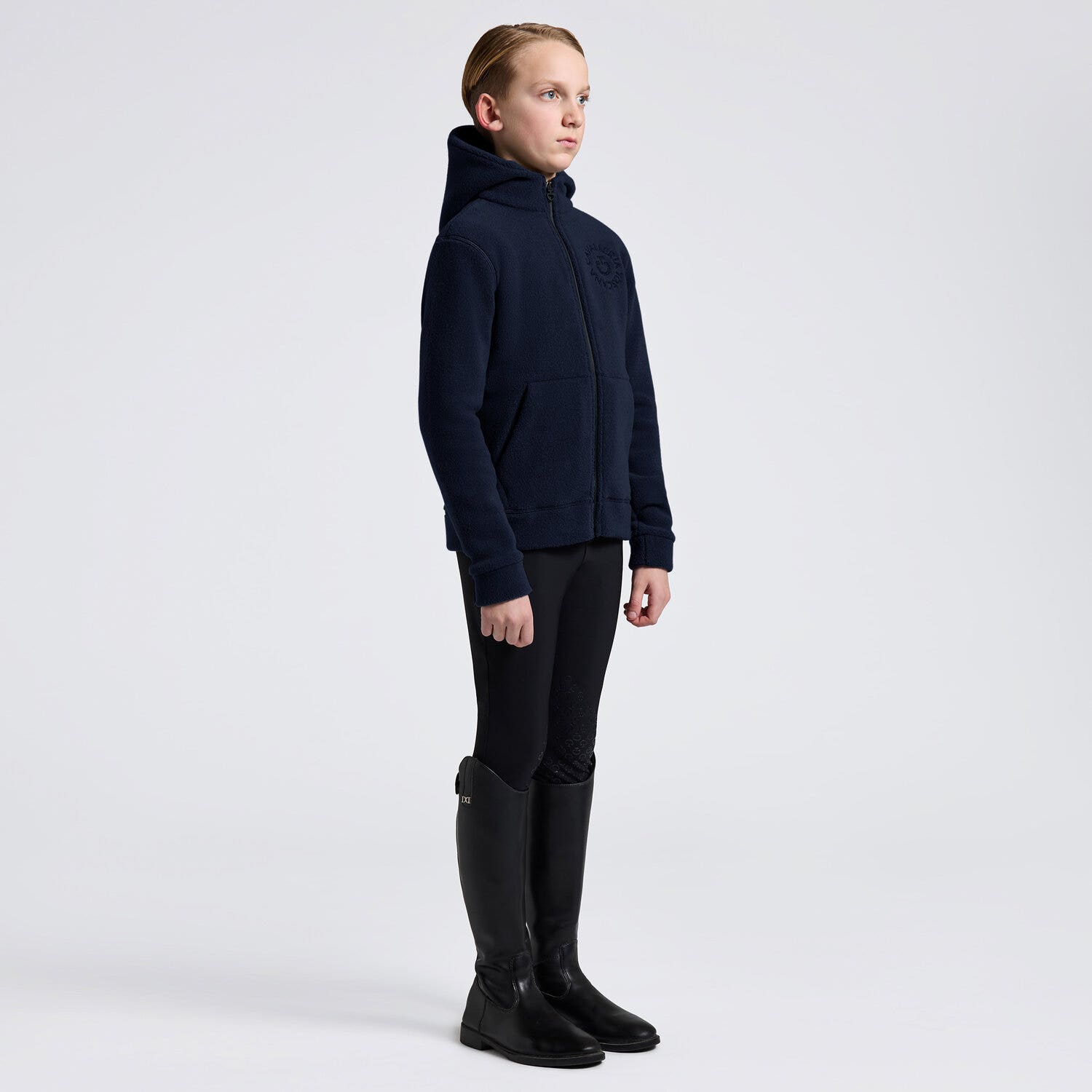 Cavalleria Toscana Cavalleria Toscana Unisex Zip Hoodie for Young Riders NAVY-1
