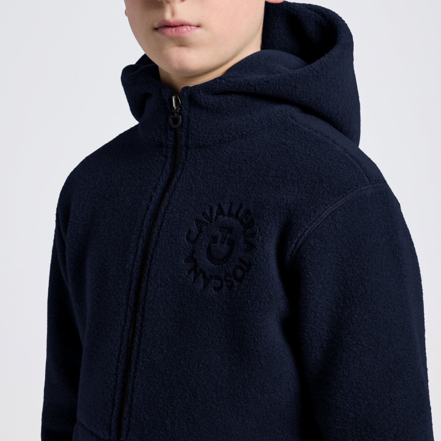 Cavalleria Toscana Cavalleria Toscana Unisex Zip Hoodie for Young Riders NAVY-3