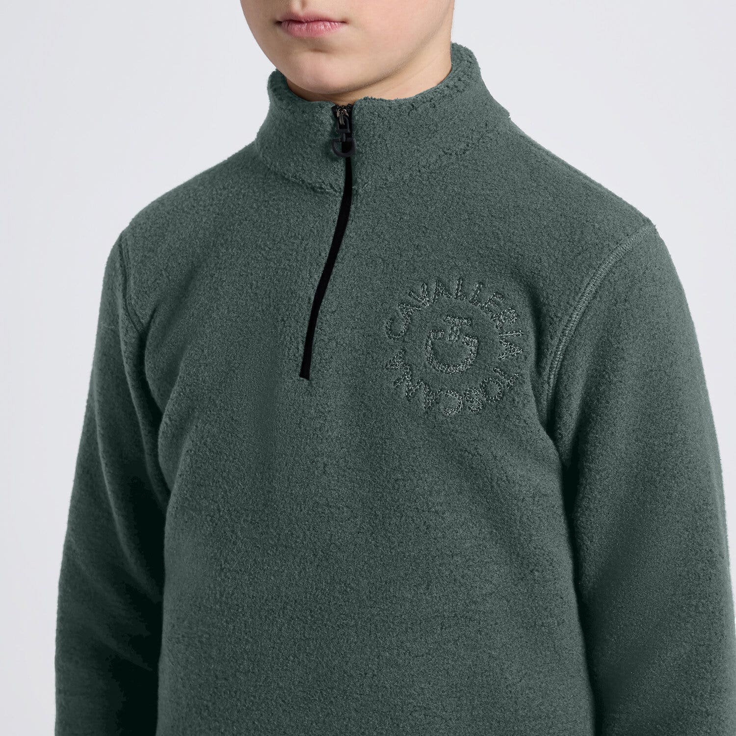 Cavalleria Toscana Cavalleria Toscana Unisex Young Riders Half Zip Fleece Sweater JUNGLE GREEN-3