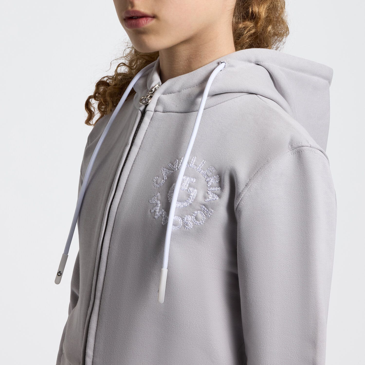 Cavalleria Toscana Unisex Hoodie with Zip | Cavalleria Toscana LIGHT GREY-3