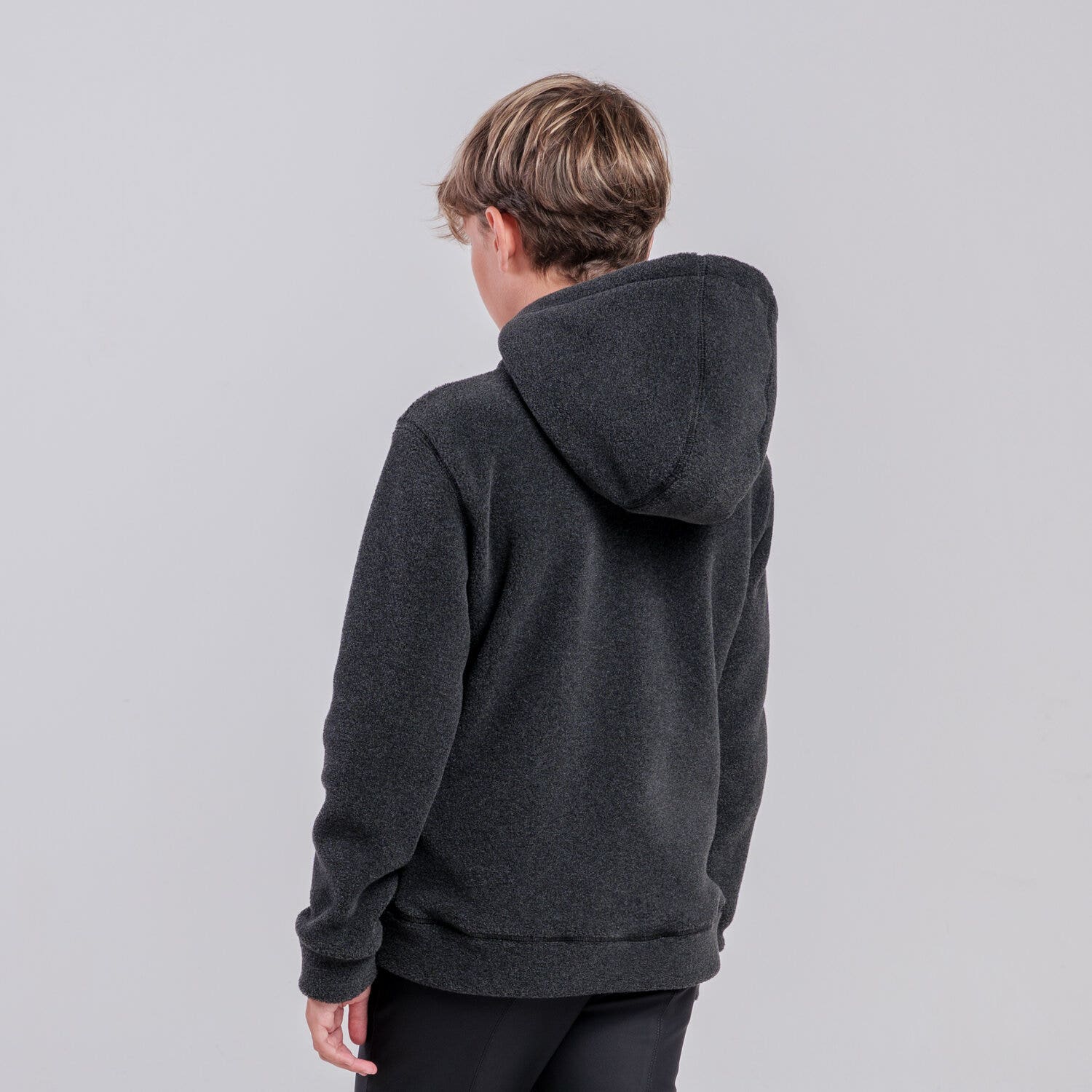 Cavalleria Toscana Unisex children’s hoodie with zip CHARCOAL GREY-3
