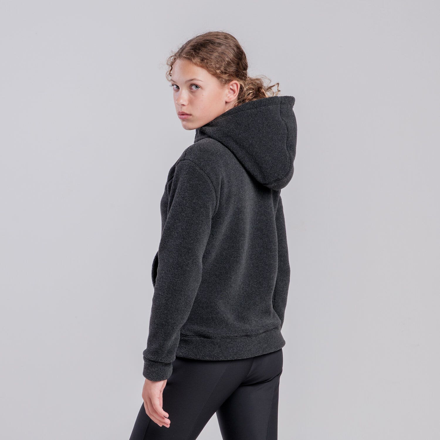 Cavalleria Toscana Unisex children’s hoodie with zip CHARCOAL GREY-6