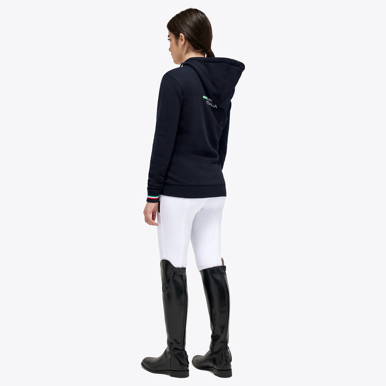 Cavalleria Toscana Unisex FISE sweatshirt with hood NAVY-3