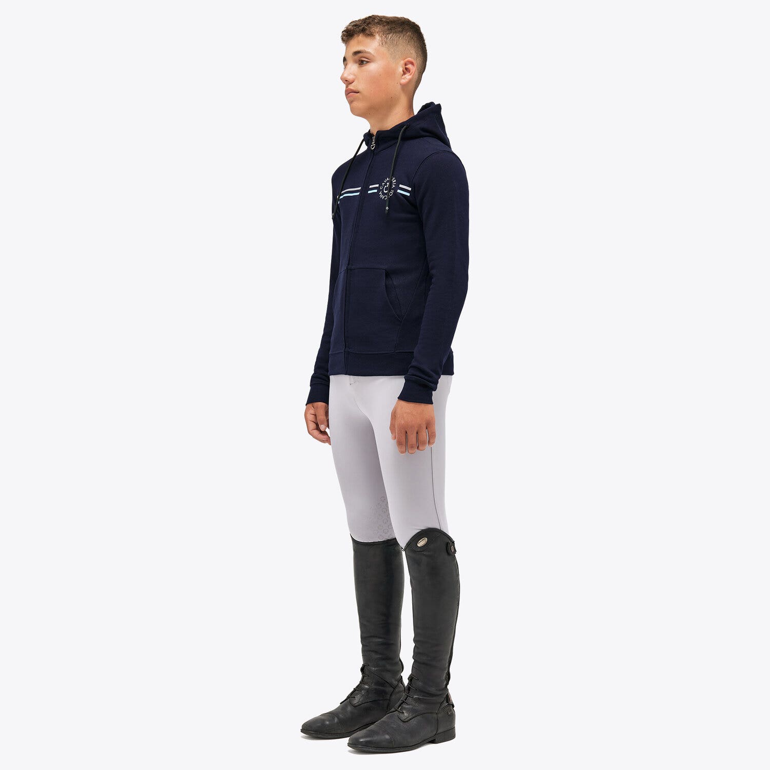 Cavalleria Toscana Boy CT Orbit Print Cotton Hoodie NAVY-2