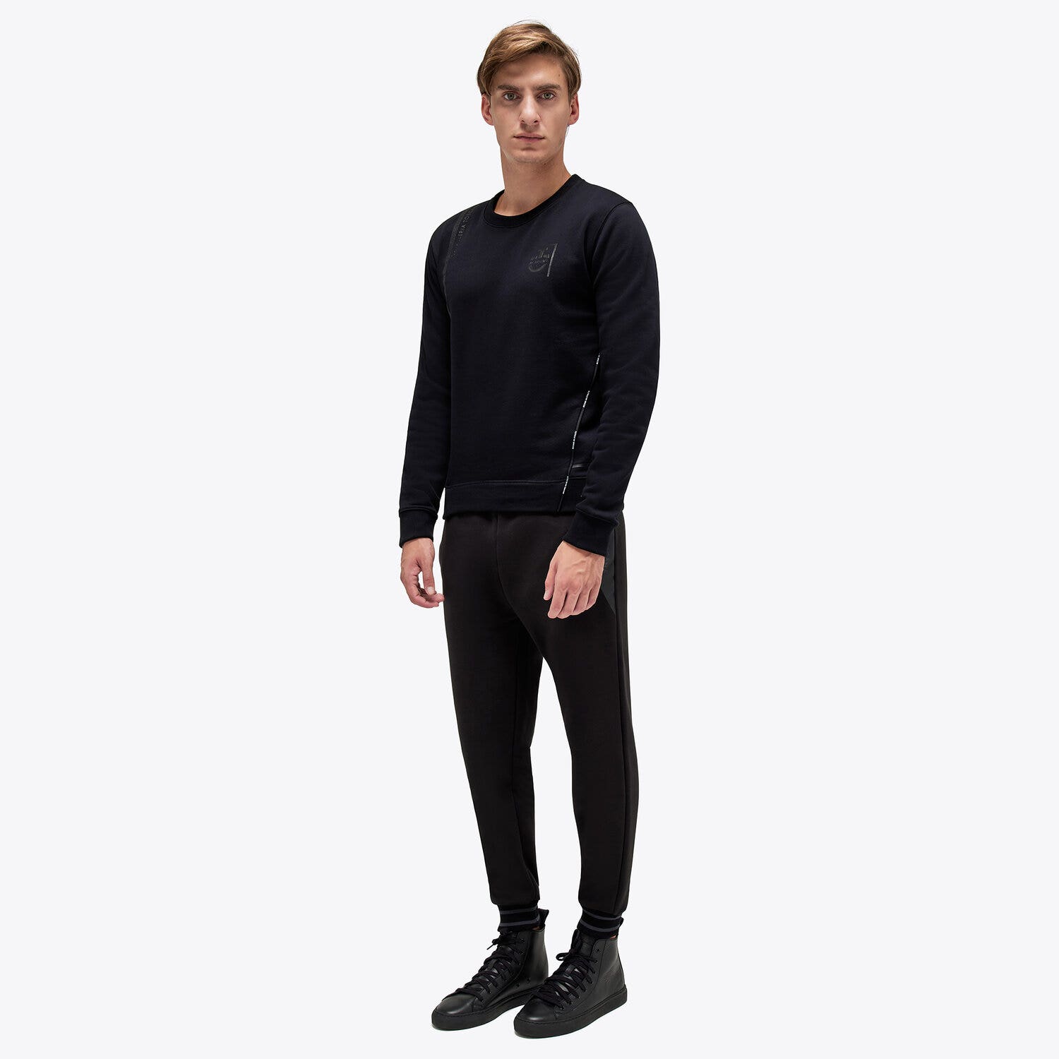 Cavalleria Toscana CT Academy men's cotton crew neck sweatshirt BLACK-2