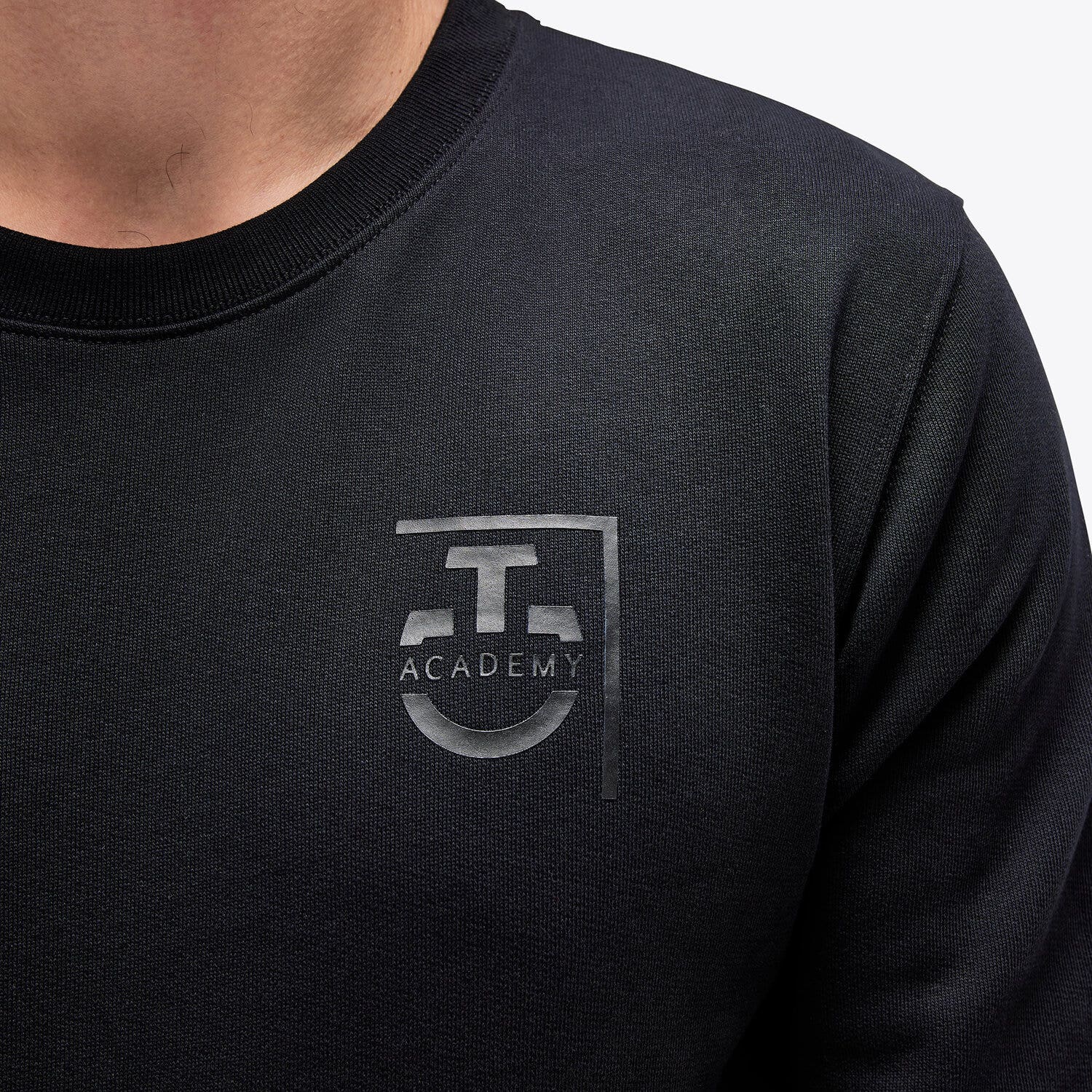 Cavalleria Toscana CT Academy men's cotton crew neck sweatshirt BLACK-4