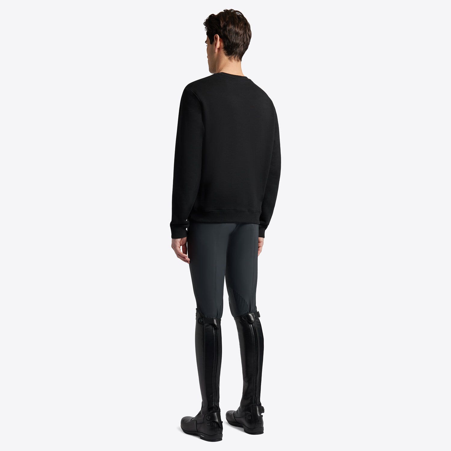 Cavalleria Toscana Cavalleria Toscana Men's Cotton Crew Neck Sweatshirt BLACK-2