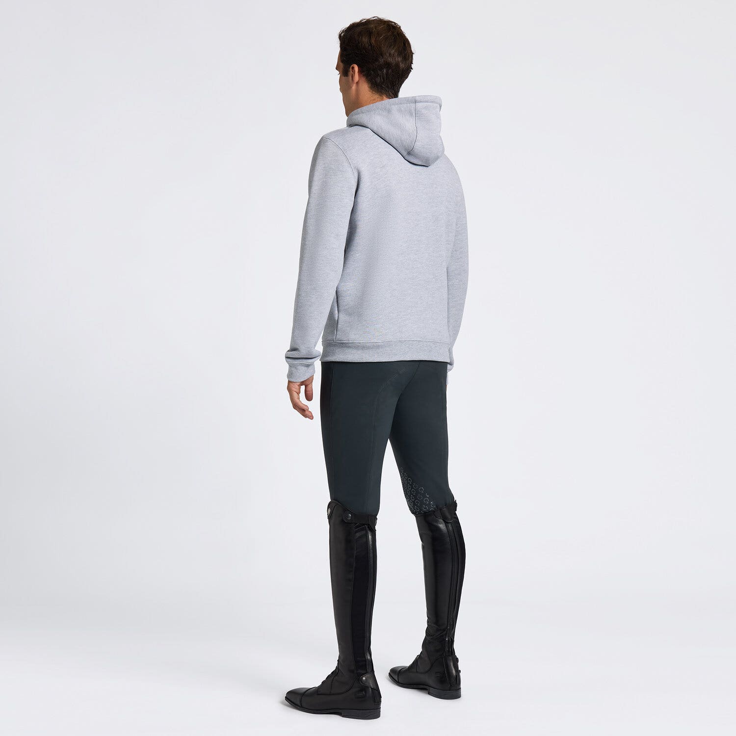 Cavalleria Toscana Cavalleria Toscana Men's Cotton Hooded Zip Sweatshirt for Men STONE GREY-3