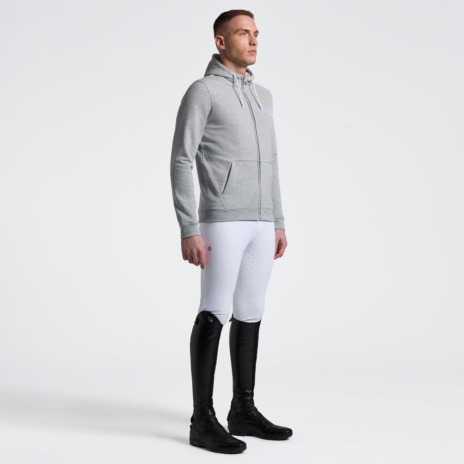 Cavalleria Toscana Cavalleria Toscana Men's Zip Hoodie LIGHT GREY-1