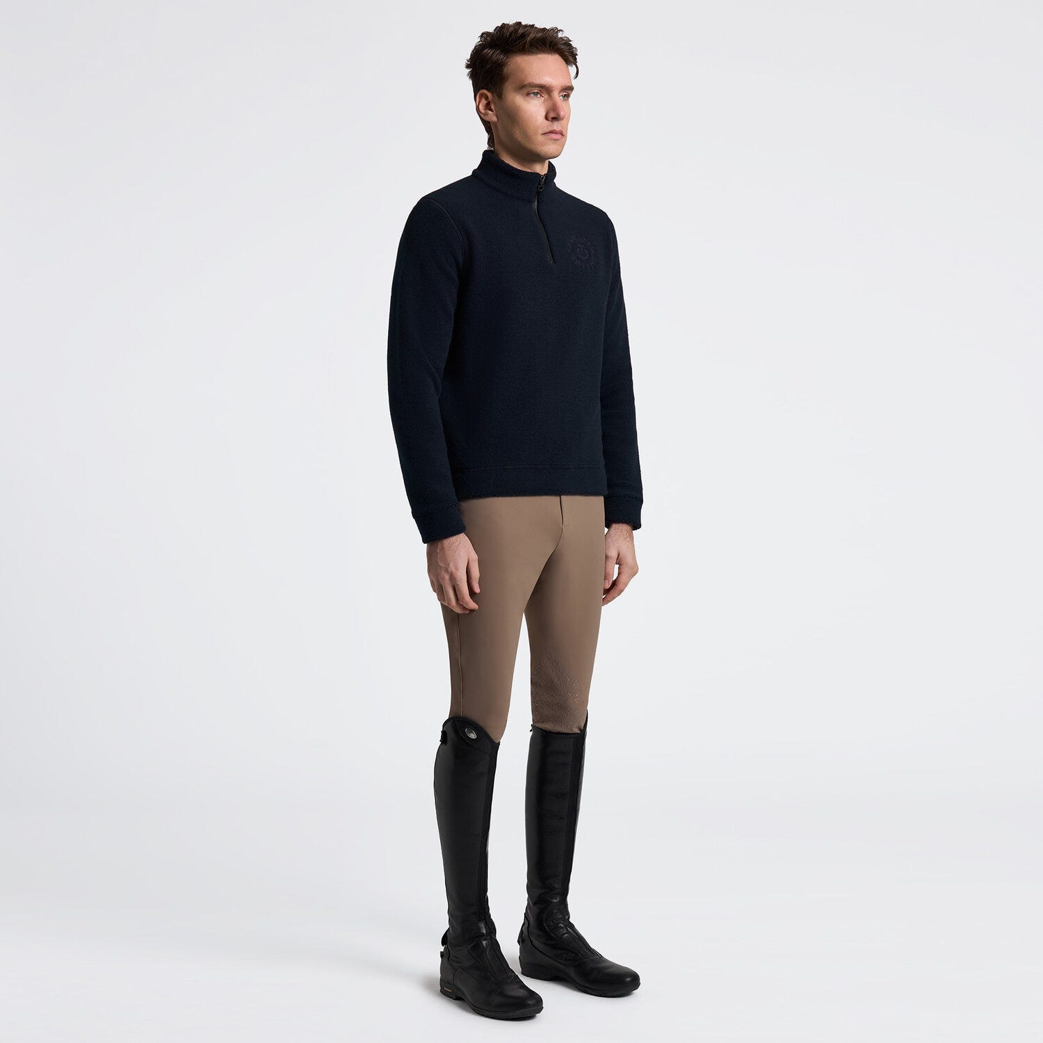 Cavalleria Toscana Men's Half-Zip Fleece Sweatshirt