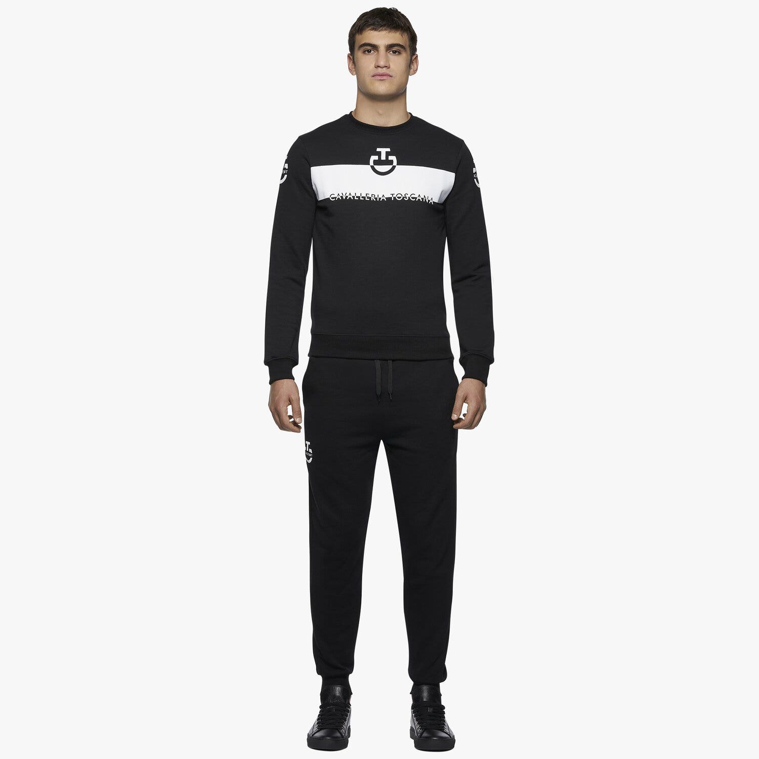 Cavalleria Toscana Men's Crewneck Sweatshirt BLACK-1