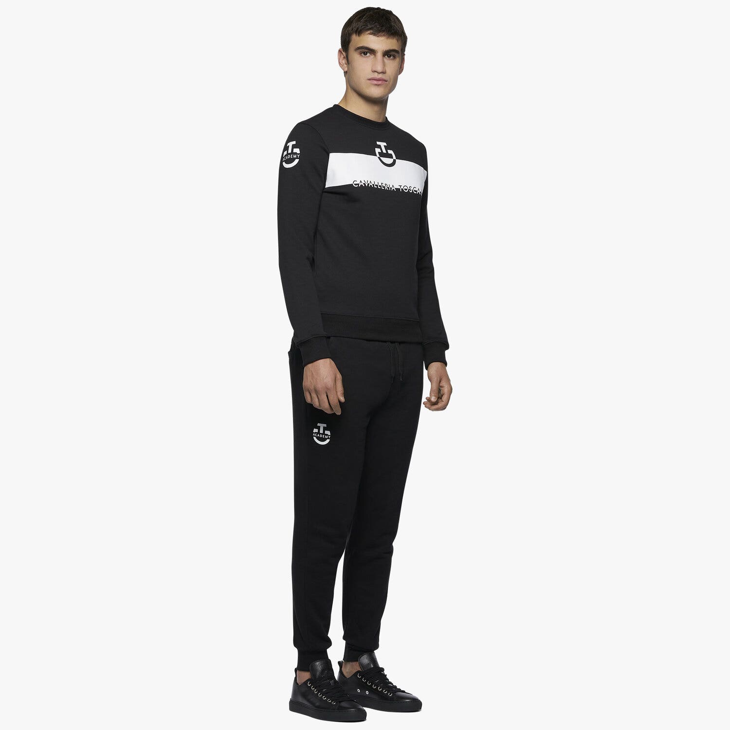 Cavalleria Toscana Men's Crewneck Sweatshirt BLACK-2