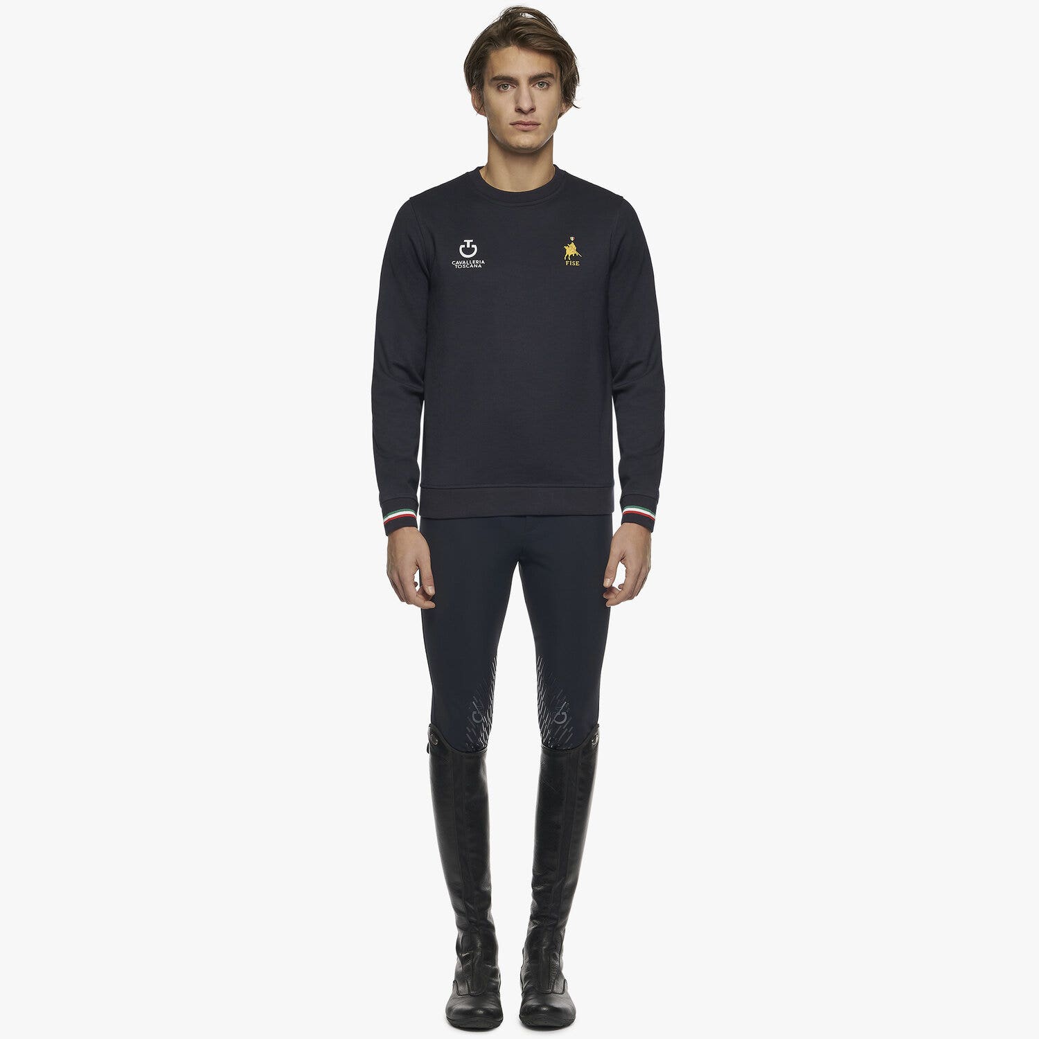Cavalleria Toscana FISE crewneck sweatshirt NAVY-1