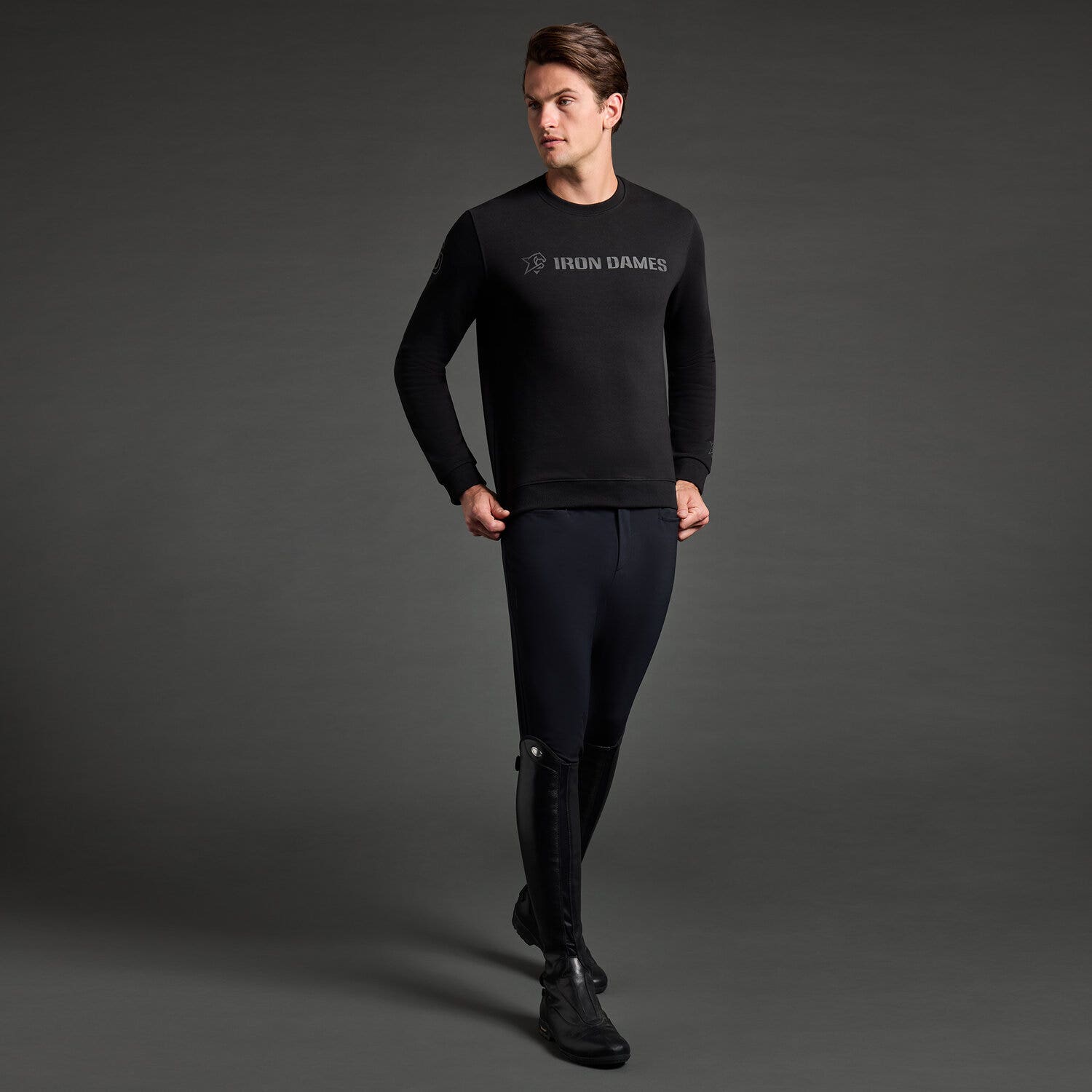 Cavalleria Toscana Men's sweatshirt CT x Iron Dames BLACK-1