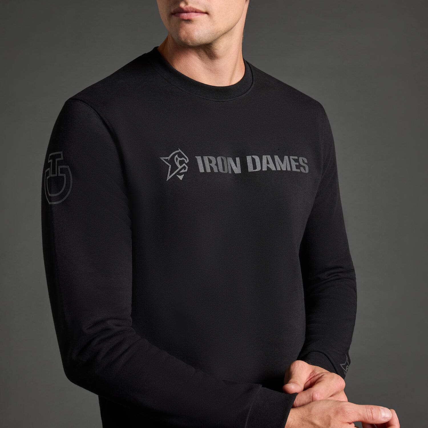 Cavalleria Toscana Men's sweatshirt CT x Iron Dames BLACK-3