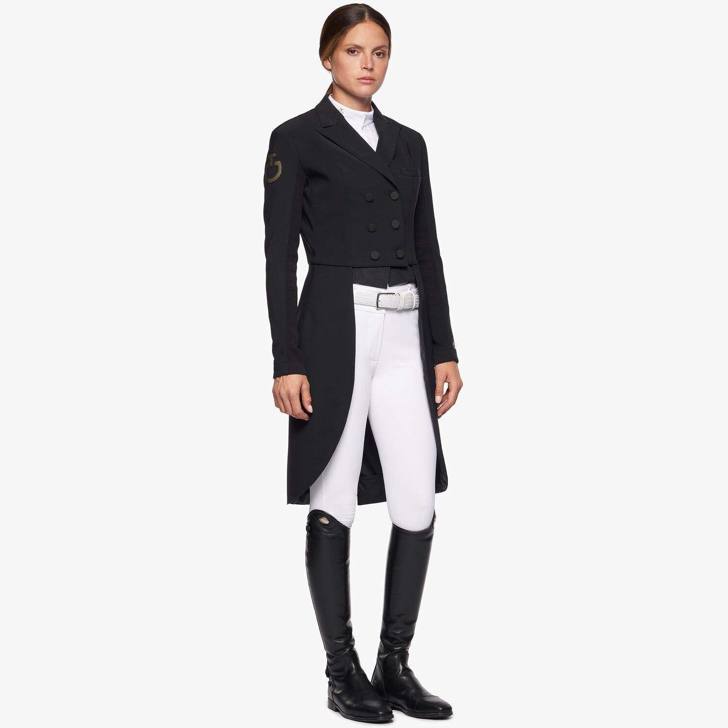 Cavalleria Toscana Women's riding tailcoat REVO BLACK/GOLD-2